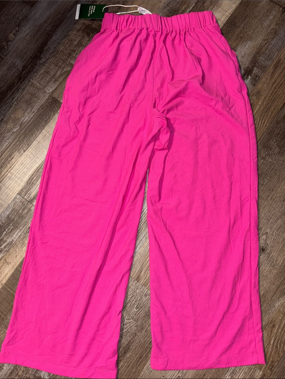 HALARA Bright Hot Pink Wide-Leg Waffle Pants - Picture 4 of 4